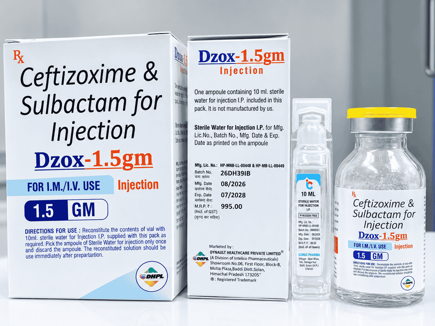 DZOX-1.5gm Injection Ceftizoxime and Sulbactam 1.5 gm